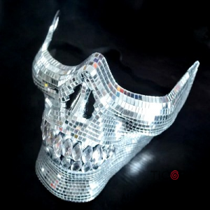 MASCARA CALAVERA CON STRASS GEMAS X 1